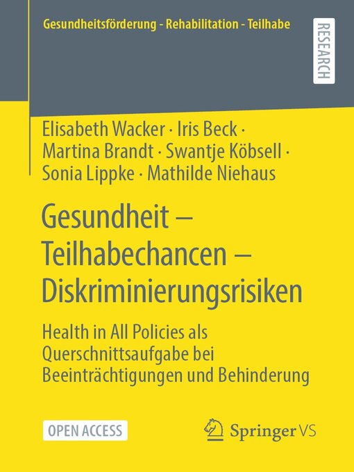 Title details for Gesundheit – Teilhabechancen – Diskriminierungsrisiken by Elisabeth Wacker - Available